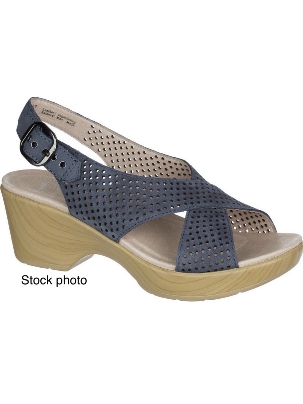Dansko Jacinda Sandal EU40 US9 Leather Sling Back Shoe Open Toe Comfort Wedge